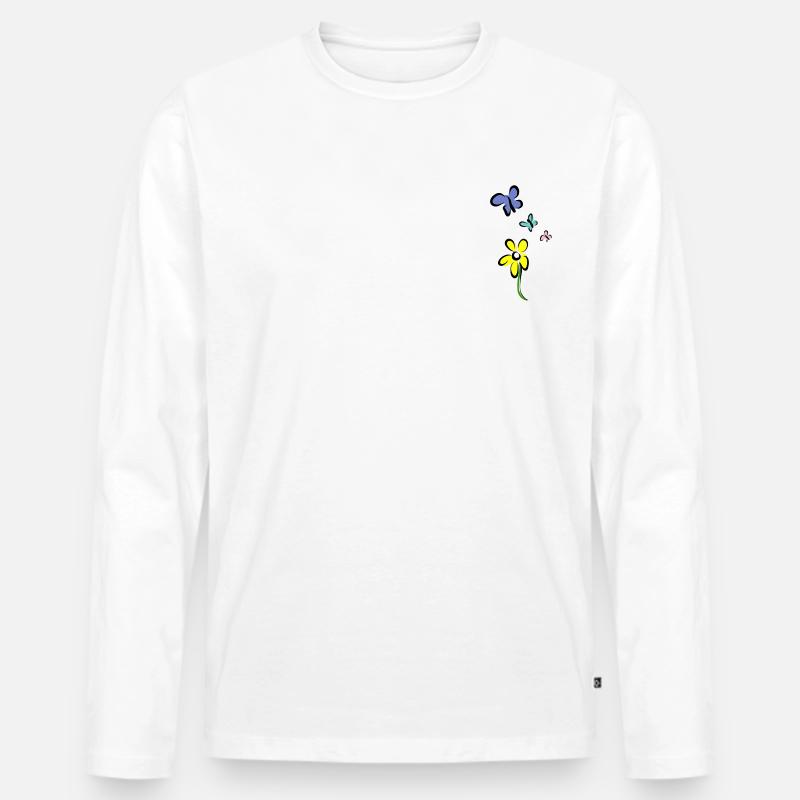 Nicht nur eine Blume - Männer Premium Bio Langarmshirt - Weiß