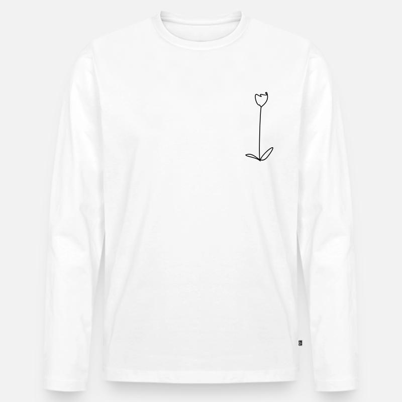 Tulpe - Design-Farbe wählbar - Männer Premium Bio Langarmshirt - Weiß