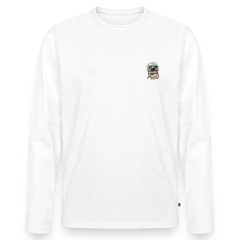 Astronaute Pug Dog Lover Puppy - T-shirt manches longues Premium bio Homme - blanc - Devant - Nico (187cm)