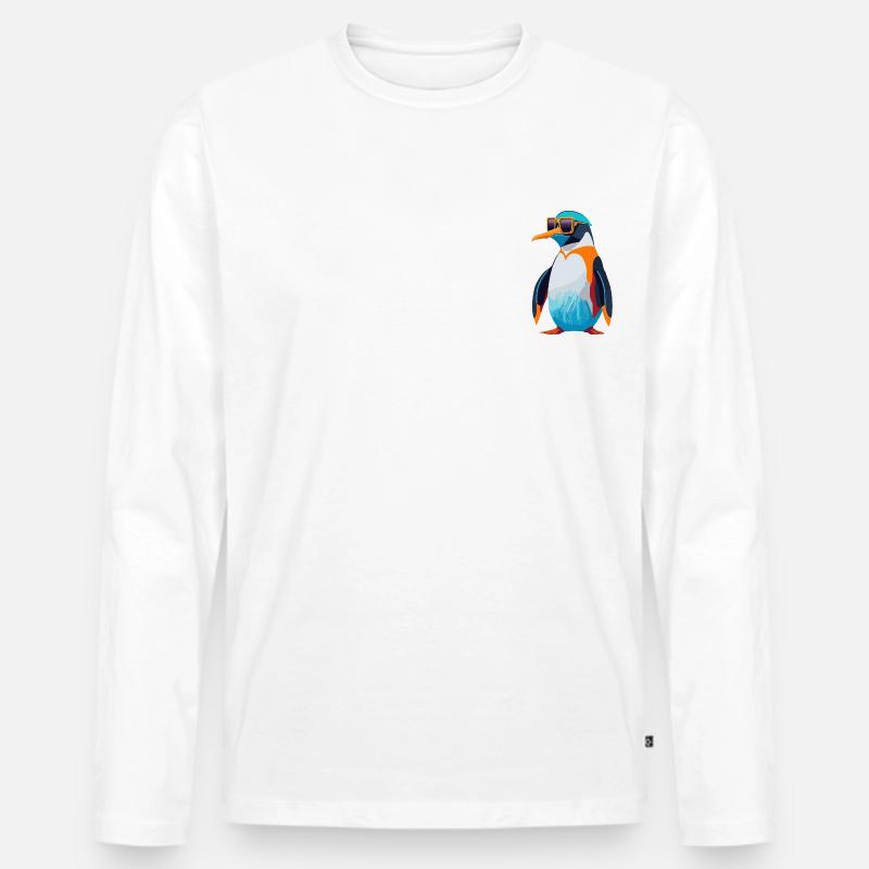 Pinguin-Revolution - Männer Premium Bio Langarmshirt - Weiß