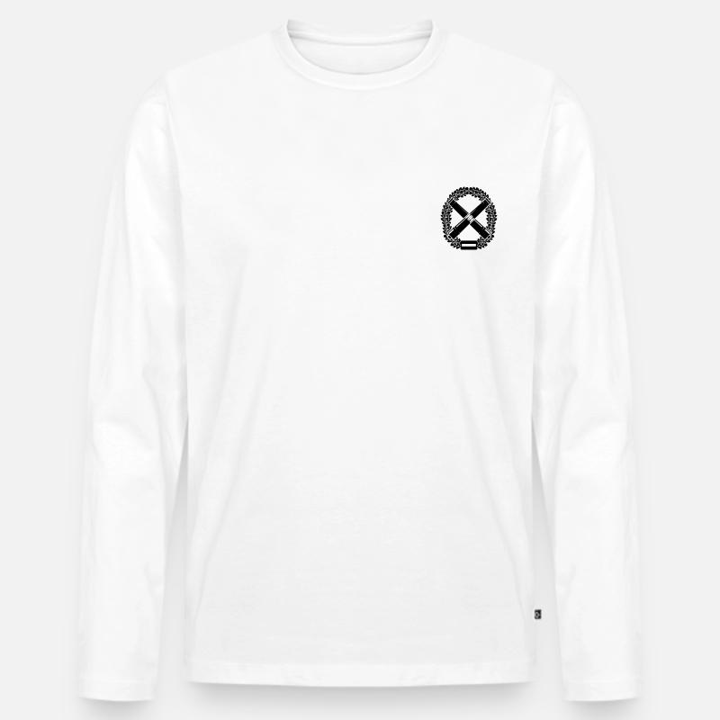 Barettabzeichen Artillerie klein Brust - Männer Premium Bio Langarmshirt - Weiß