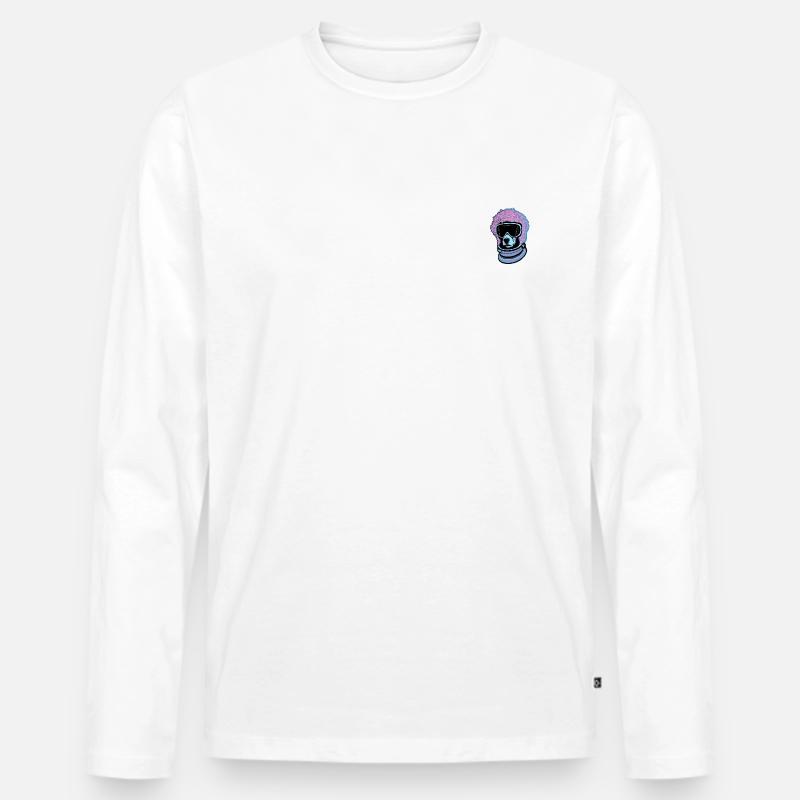 Synthwave Pudel Hund Puppy - Männer Premium Bio Langarmshirt - Weiß