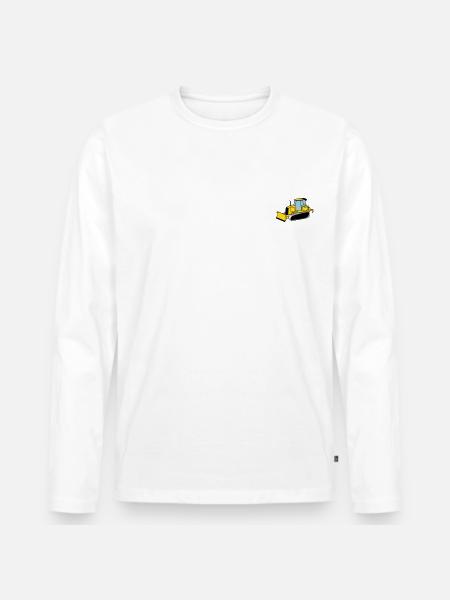 Planierraupe - Männer Premium Bio Langarmshirt - Weiß