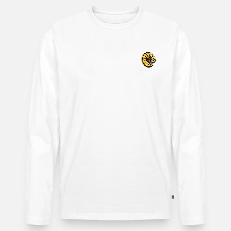 Jakobsmuschel - Männer Premium Bio Langarmshirt - Weiß
