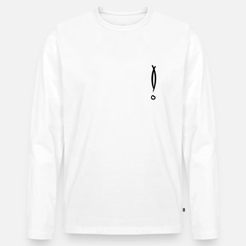 Dekoratives Ausrufezeichen. Handgezeichnet. - Männer Premium Bio Langarmshirt - Weiß