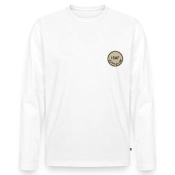 ISAF rund khaki - Männer Premium Bio Langarmshirt - Weiß - Vorne - Nico (187cm)