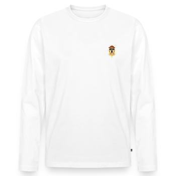 Pixel Golden Retriever Dog Lover Puppy - T-shirt manches longues Premium bio Homme - blanc - Devant - Nico (187cm)