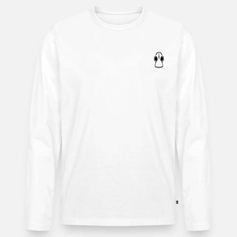 Ente - Männer Premium Bio Langarmshirt - Weiß