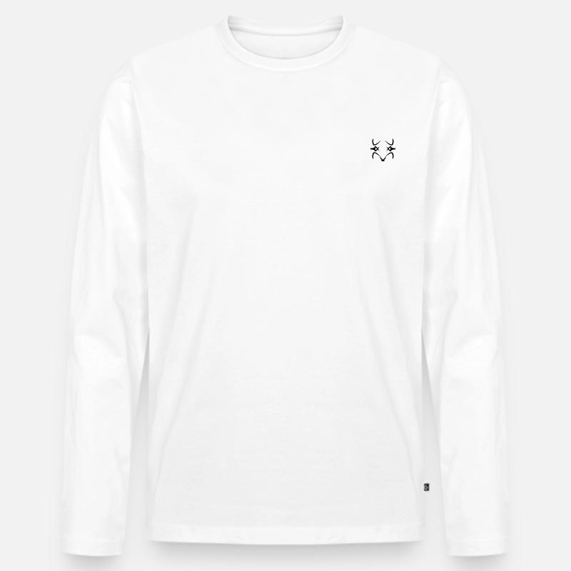 Stier - Männer Premium Bio Langarmshirt - Weiß