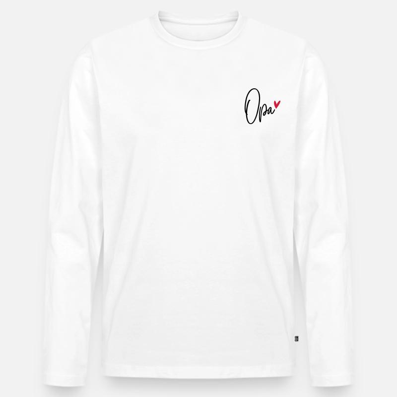 Opa - Männer Premium Bio Langarmshirt - Weiß