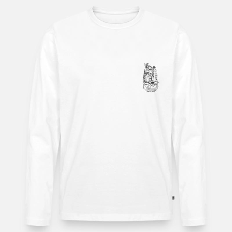 Summer Drink - Männer Premium Bio Langarmshirt - Weiß