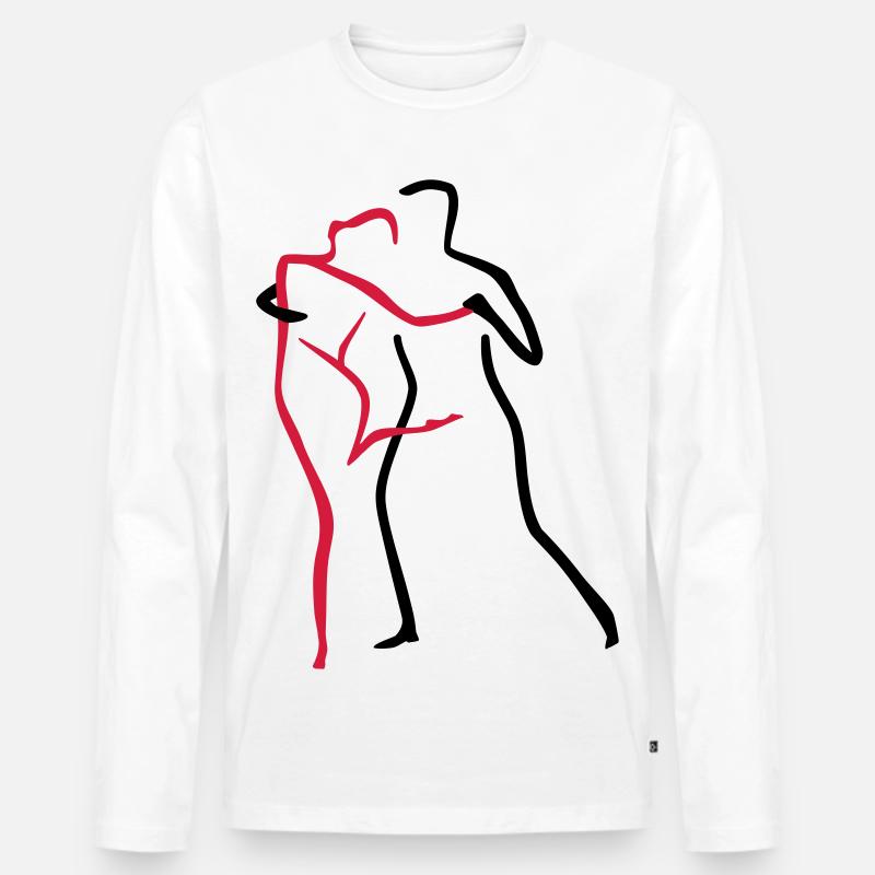 Tango-2 - Männer Premium Bio Langarmshirt - Weiß