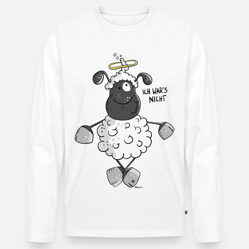 Unschuldslamm - Männer Premium Bio Langarmshirt - Weiß