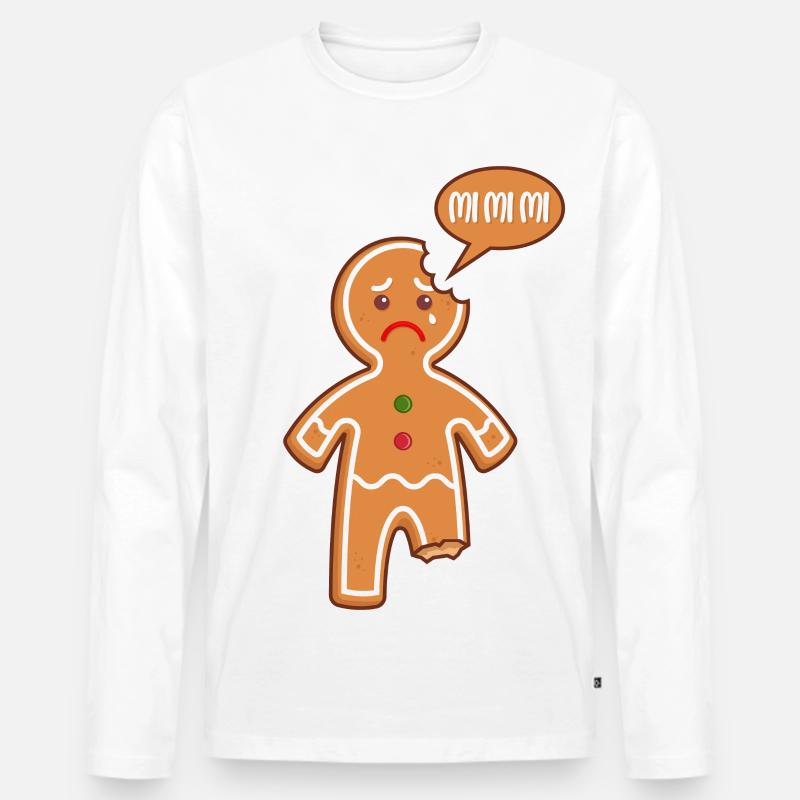 Lebkuchenmann Mi Mi Mi Mimimi Lustige Sprüche - Männer Premium Bio Langarmshirt - Weiß