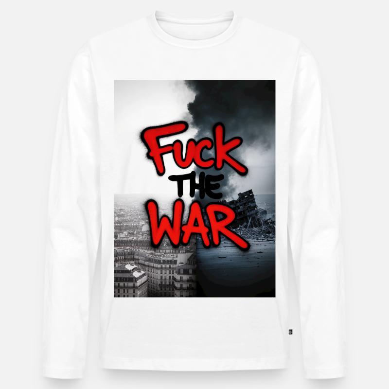 SCHEIẞ AUF DEN Krieg - Männer Premium Bio Langarmshirt - Weiß