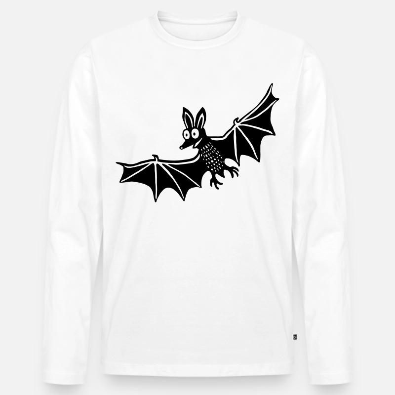 Fledermaus 3 - Männer Premium Bio Langarmshirt - Weiß