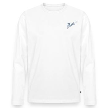 Downhiller 3000 - Männer Premium Bio Langarmshirt - Weiß - Vorne - Nico (187cm)