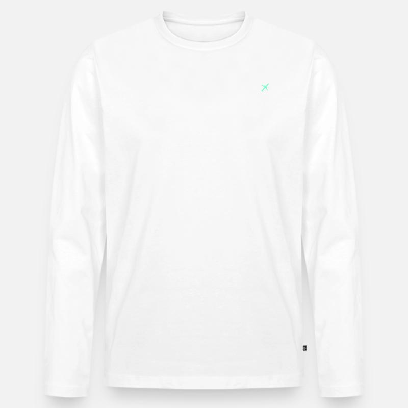 Der Reisender - Männer Premium Bio Langarmshirt - Weiß
