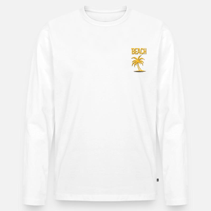 Strand - Männer Premium Bio Langarmshirt - Weiß