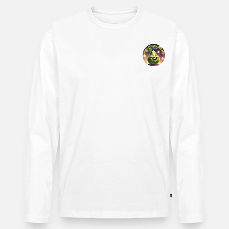 Ich spalte meine Birne - Männer Premium Bio Langarmshirt - Weiß