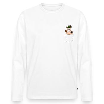 Dromedar in Brusttasche - Männer Premium Bio Langarmshirt - Weiß - Vorne - Nico (187cm)