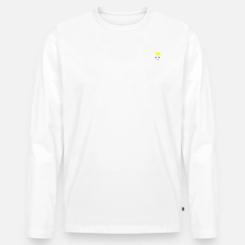Zahn mit Krone - Männer Premium Bio Langarmshirt - Weiß