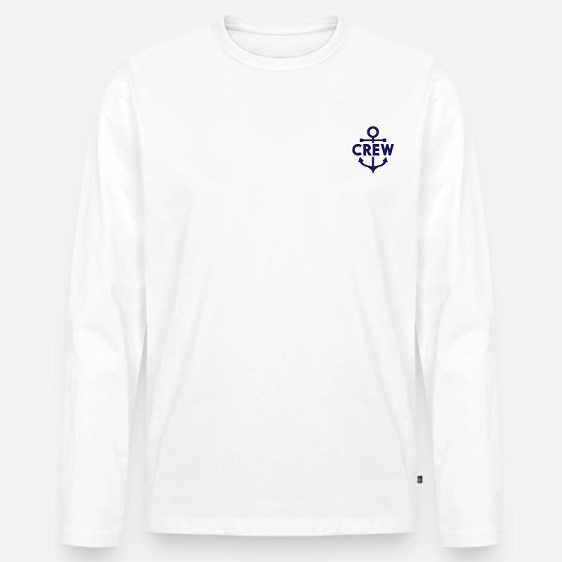 CREW ANKER - Männer Premium Bio Langarmshirt - Weiß
