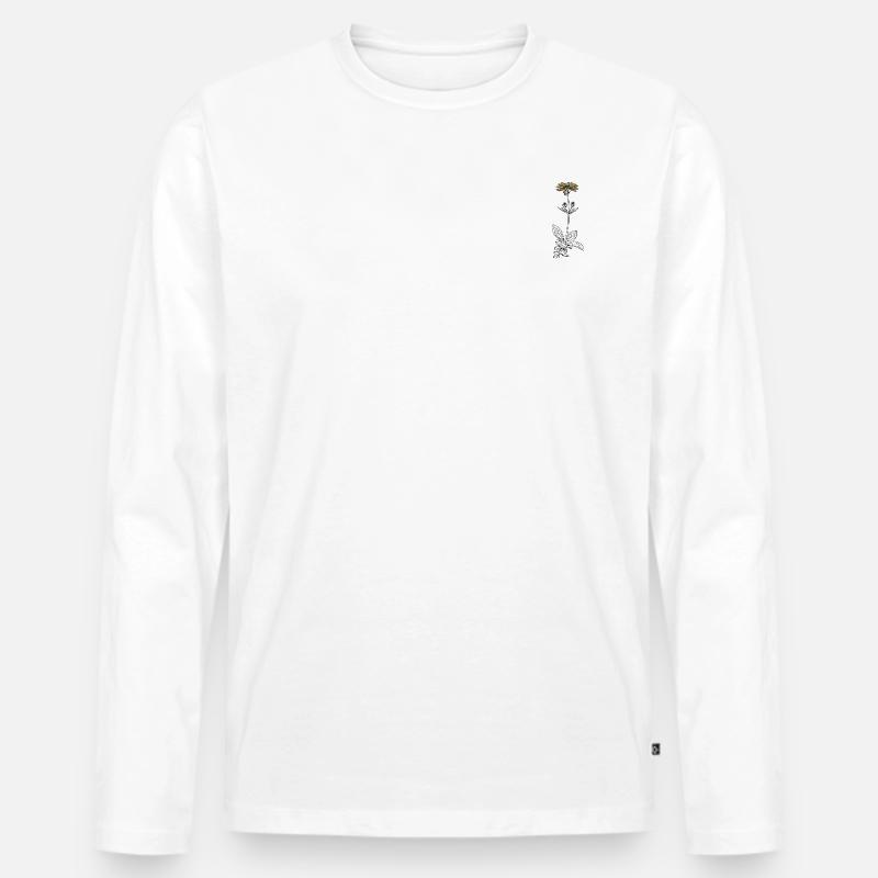 Blume Arnika - Männer Premium Bio Langarmshirt - Weiß