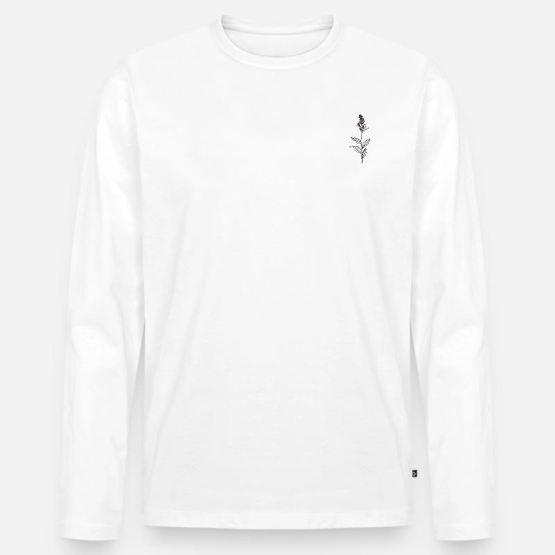 Blume Waldvögelein - Männer Premium Bio Langarmshirt - Weiß