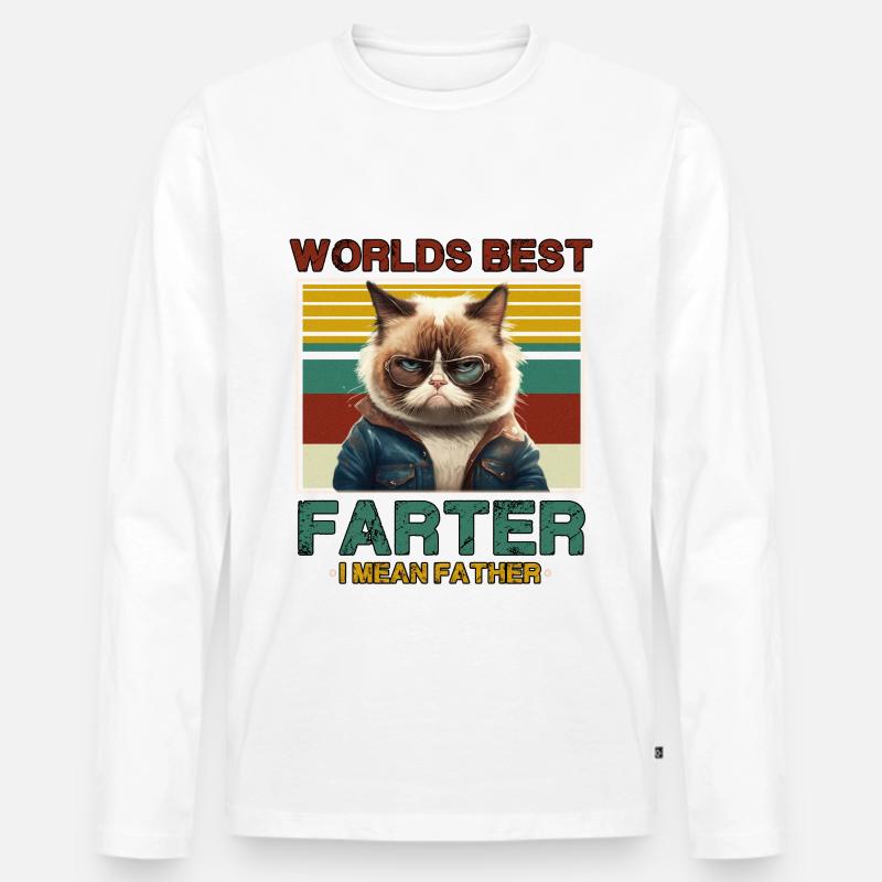 Der weltbeste Farffer - Männer Premium Bio Langarmshirt - Weiß