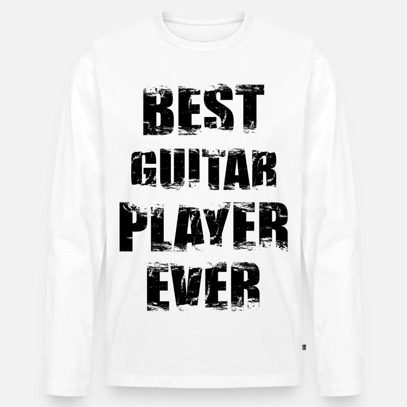 Bester Gitarrist - Männer Premium Bio Langarmshirt - Weiß