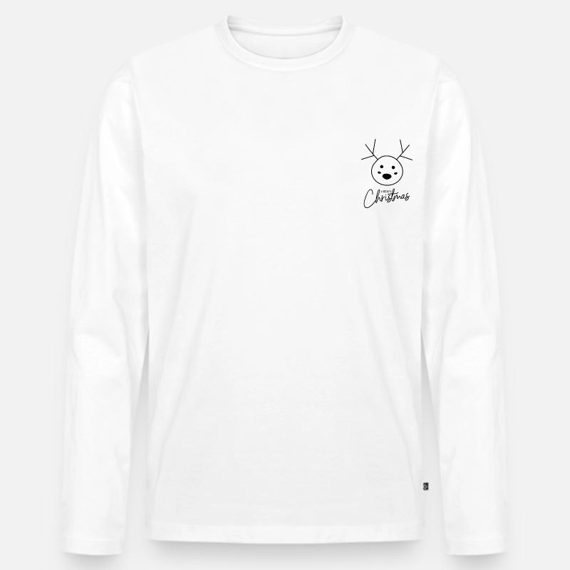 Weihnachten Elch Strichmännchen (2) - Männer Premium Bio Langarmshirt - Weiß