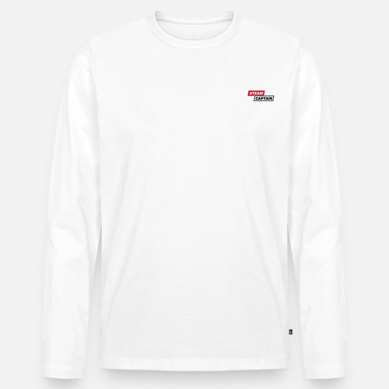 #TEAM CAPTAIN - Männer Premium Bio Langarmshirt - Weiß