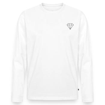 Diamond - Men's Premium Organic Long Sleeve Shirt - white - Front - Nico (187cm)