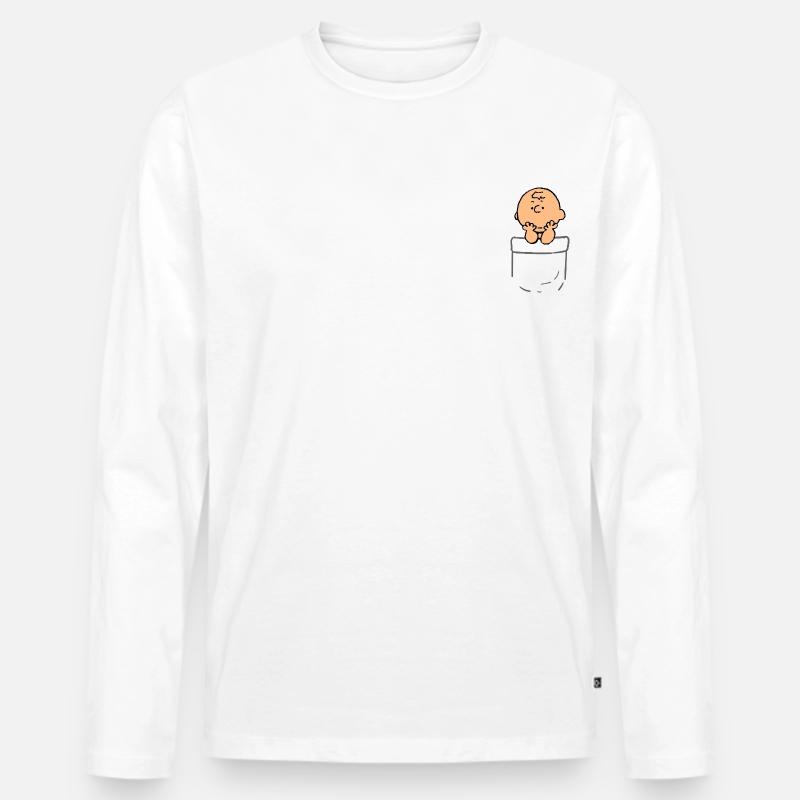 Peanuts Design Charlie Brown Premuroso - Maglia a manica lunga ecologica premium da uomo - bianco