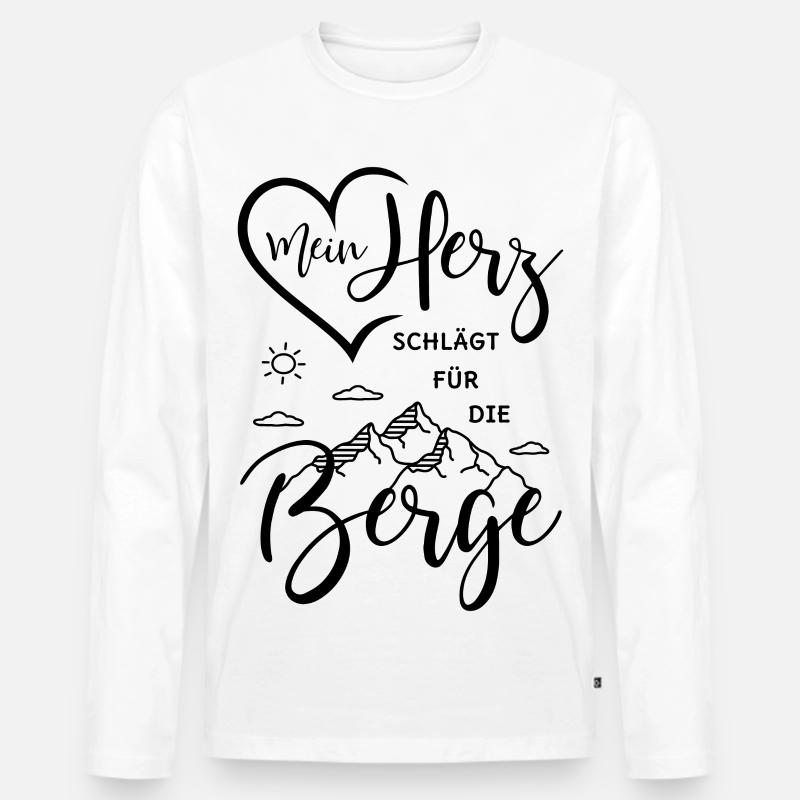 Berge - Männer Premium Bio Langarmshirt - Weiß