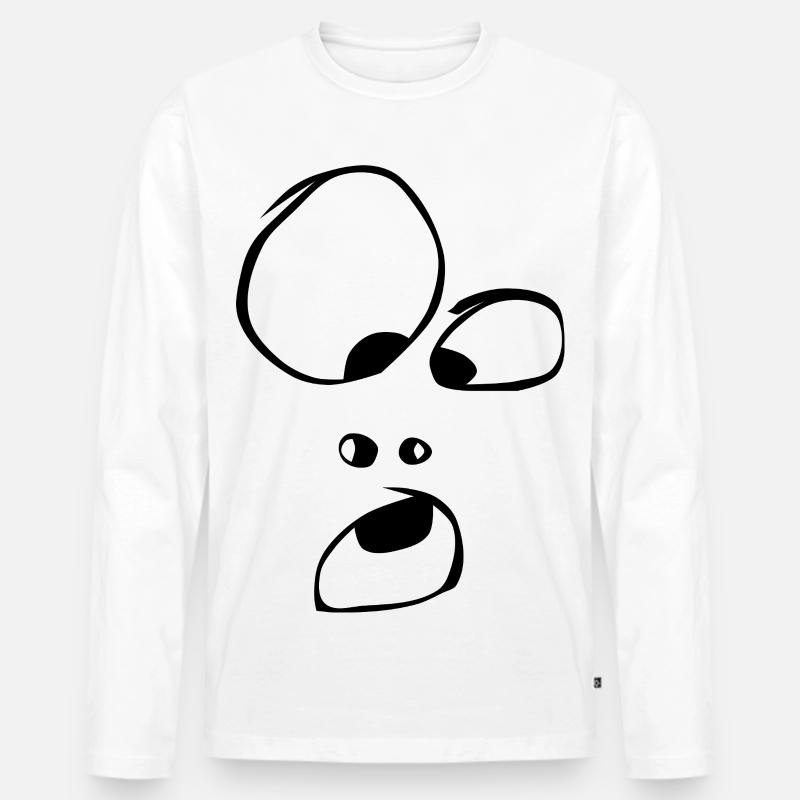 oho ! Gesicht Geist Gespenst Halloween Comic - Männer Premium Bio Langarmshirt - Weiß