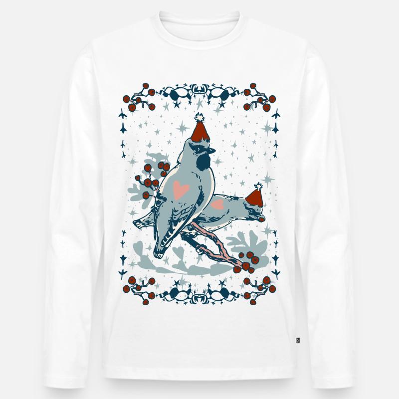 TILHET - Männer Premium Bio Langarmshirt - Weiß