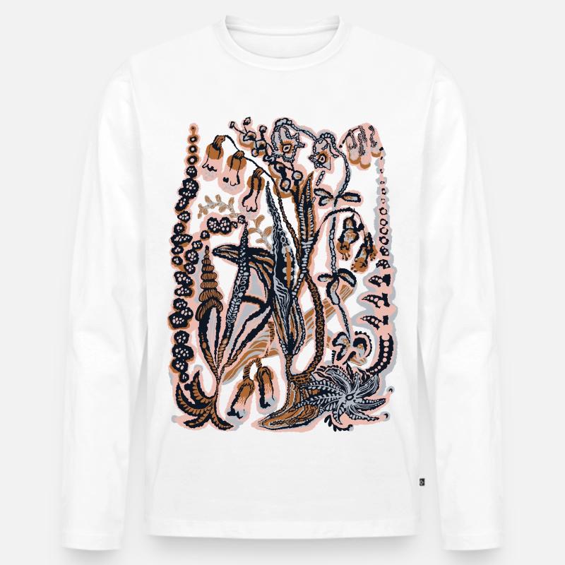 GLÖCKCHENBLUMEN - Männer Premium Bio Langarmshirt - Weiß