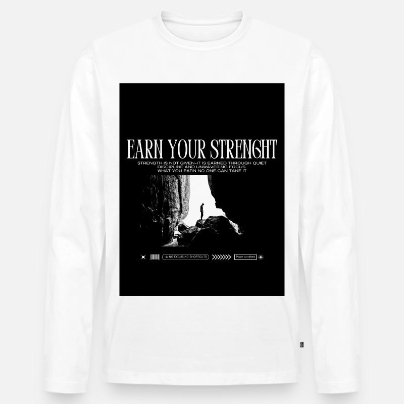 Black_White|Modern|Typographisch|StreetwearTshirtpro - Männer Premium Bio Langarmshirt - Weiß