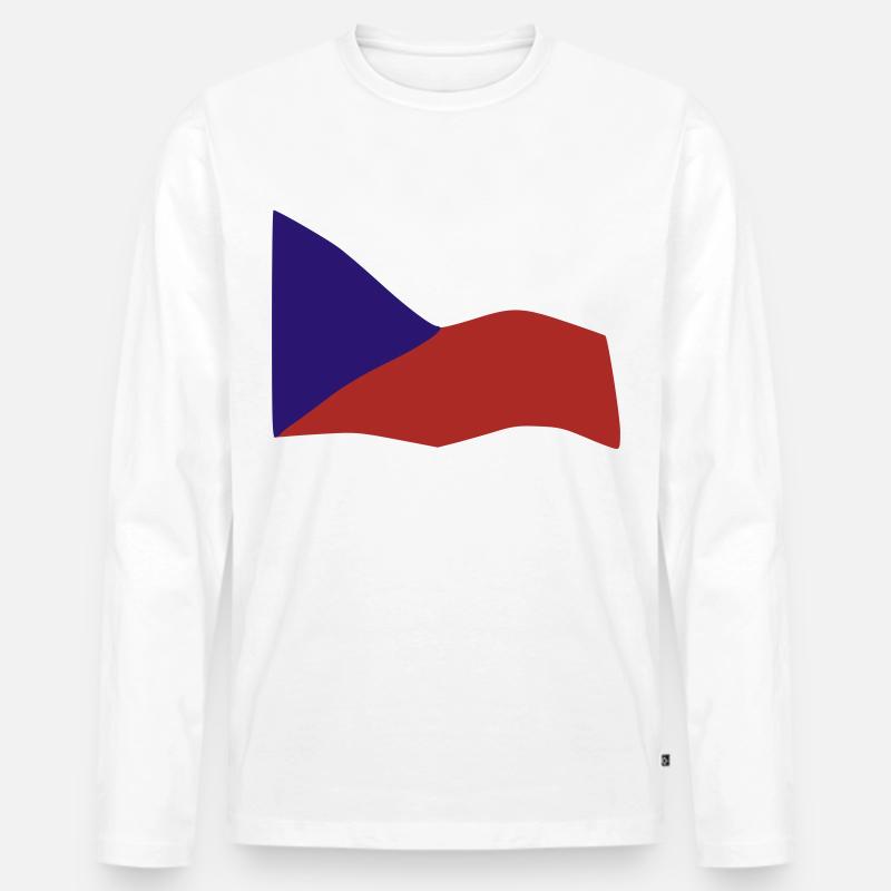 Flagge Tschechei - Männer Premium Bio Langarmshirt - Weiß