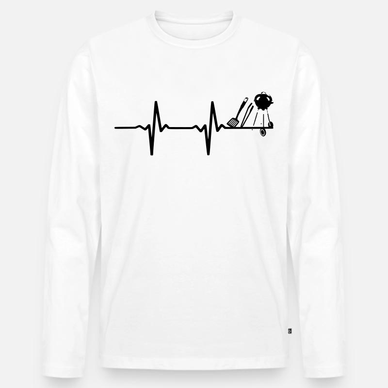 Grill Evolution - Männer Premium Bio Langarmshirt - Weiß