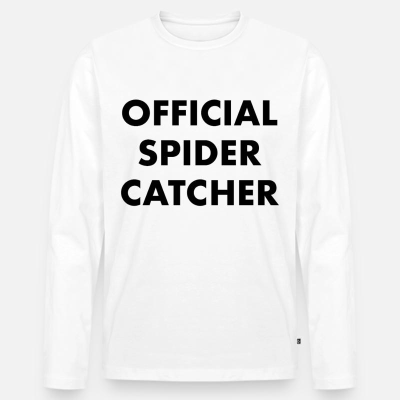 Offizieller Spinnenfänger - Männer Premium Bio Langarmshirt - Weiß