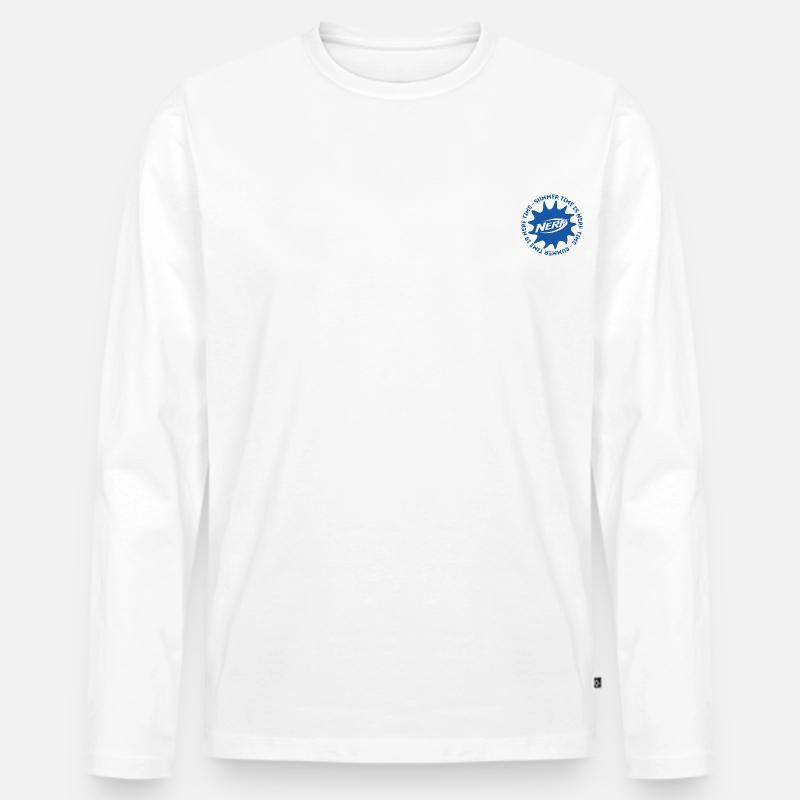 Nerf Summer Time è Nerf Time Blue Theme - Maglia a manica lunga ecologica premium da uomo - bianco