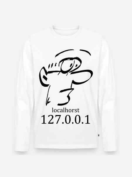 local-horst - 127.0.0.1 - localhorst - Premium økologisk langærmet T-shirt til mænd - hvid
