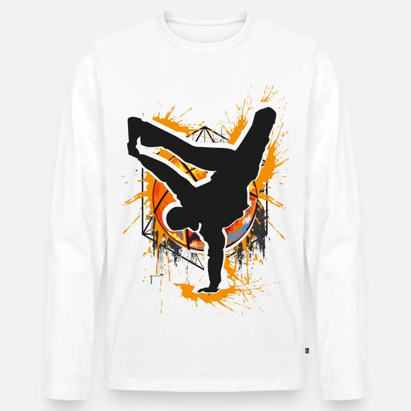 Breakdance - Breakdancer - Breakdancing - Bboy - Männer Premium Bio Langarmshirt - Weiß