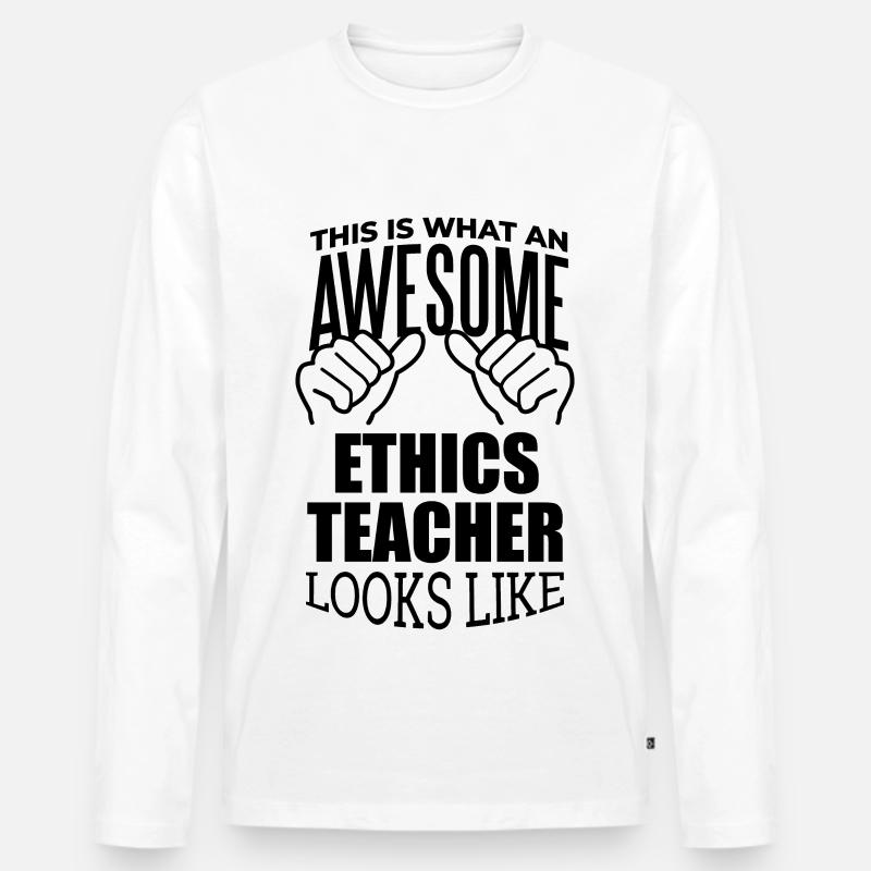 Ethik - Männer Premium Bio Langarmshirt - Weiß