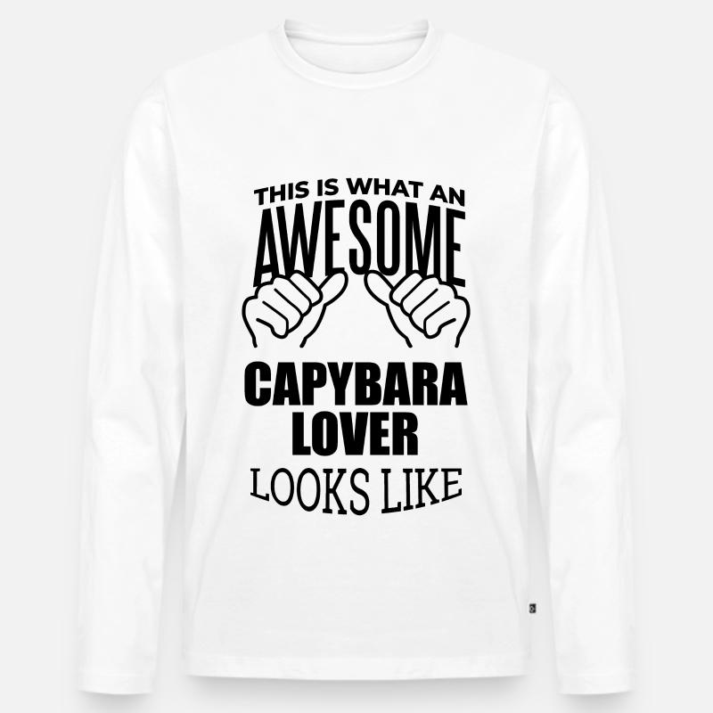 Capybara - Männer Premium Bio Langarmshirt - Weiß