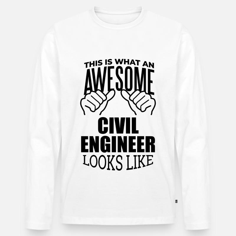 Civil Engineer - Men's Premium Organic Long Sleeve Shirt - white
