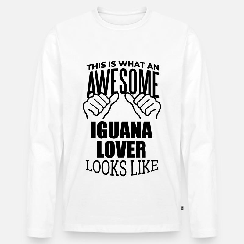 Leguan - Männer Premium Bio Langarmshirt - Weiß